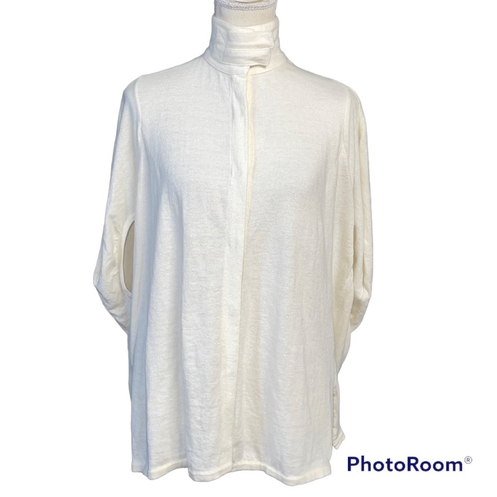B. Chyll Angora Rabbit Hair Cardigan Sweater Ivory